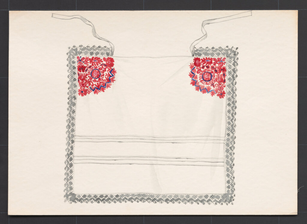 Kresba – zástera ženská biela