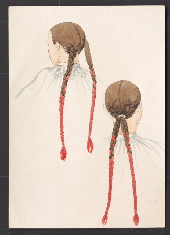 Kresba – účes dievčenský slávnostný – postup česania