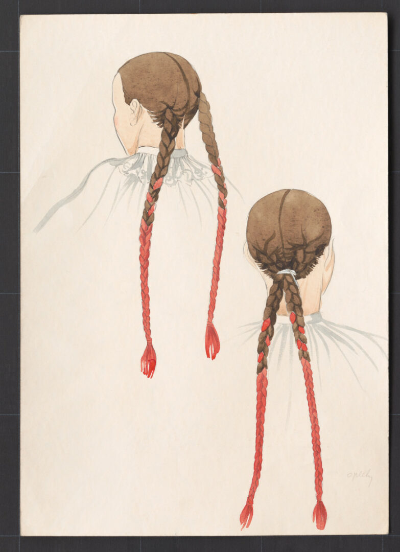 Kresba – účes dievčenský slávnostný – postup česania