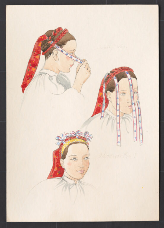 Kresba – účes dievčenský slávnostný – postup česania