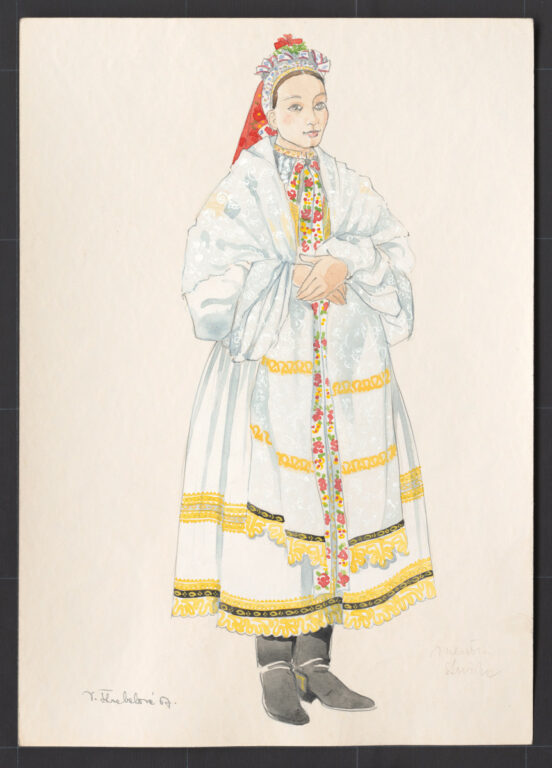 Kresba – odev mladuchy na sobáš