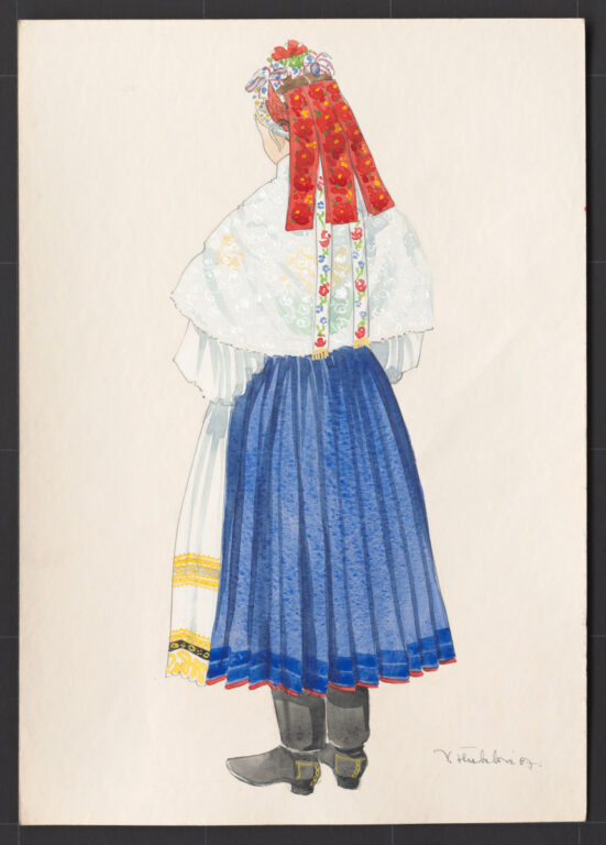 Kresba – odev mladuchy na sobáš