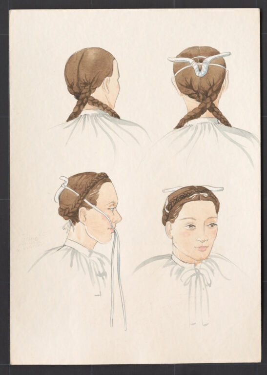 Kresba – účes ženský – postup česania