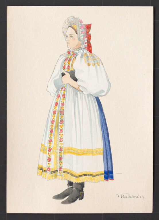 Kresba – odev ženský slávnostný