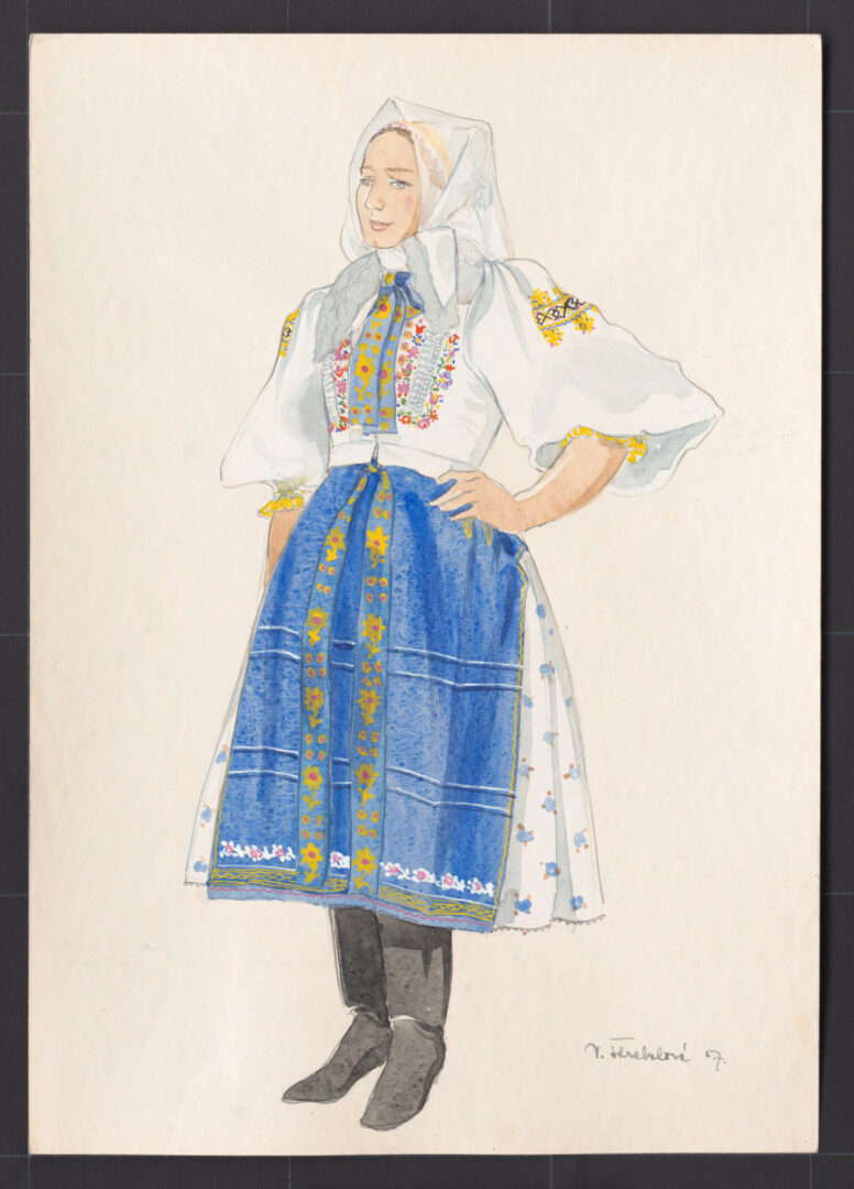 Kresba – odev sviatočný pre mladú ženu