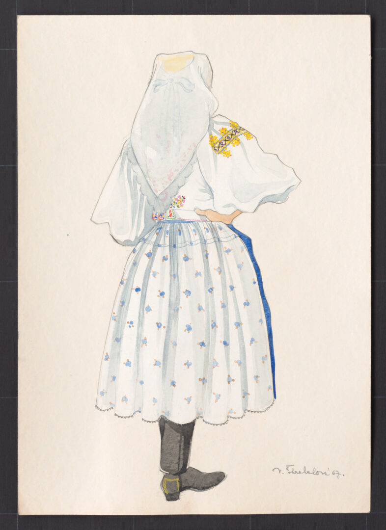 Kresba – odev sviatočný pre mladú ženu