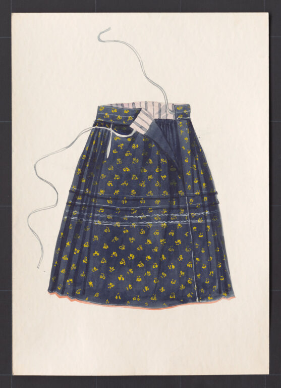 Kresba – sukňa modrotlačová