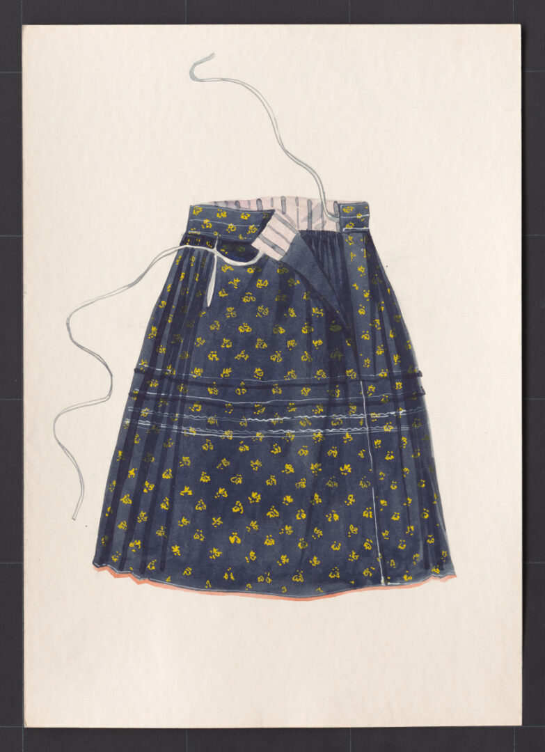 Kresba – sukňa modrotlačová