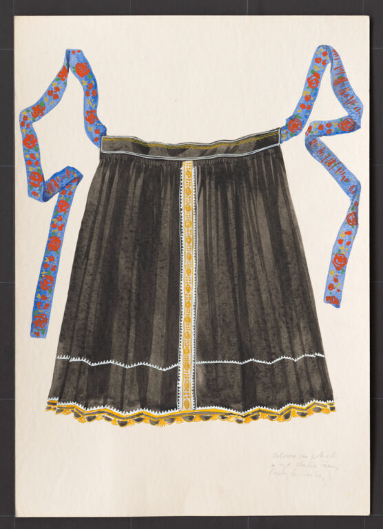 Kresba – zástera ženská sviatočná