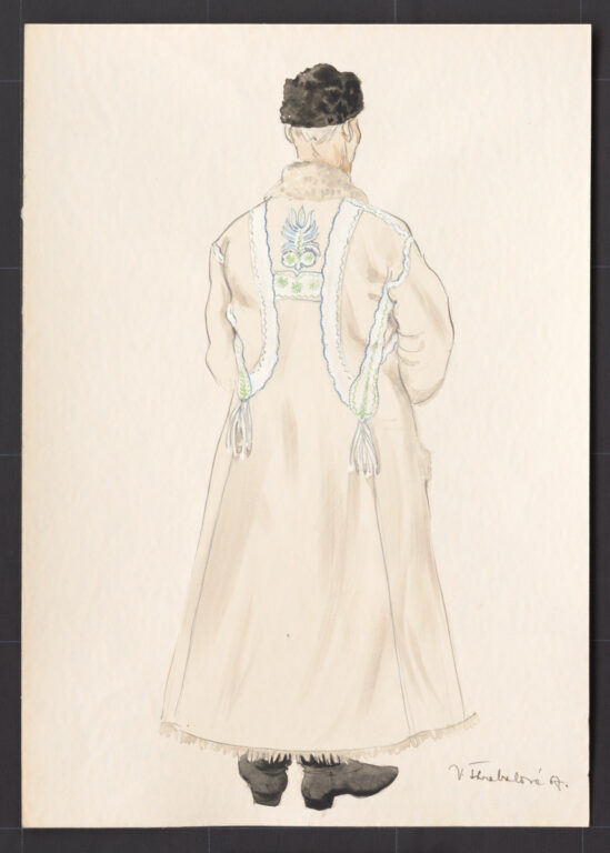 Kresba – muž v kožuchu