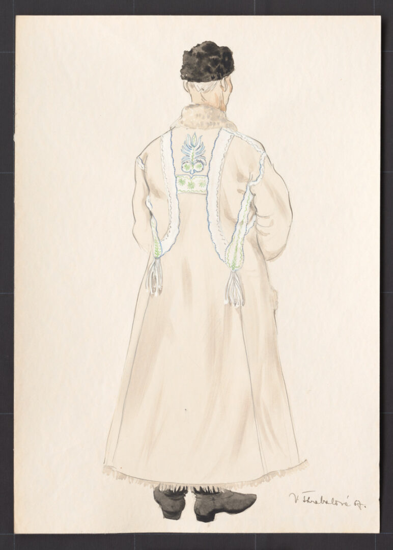 Kresba – muž v kožuchu