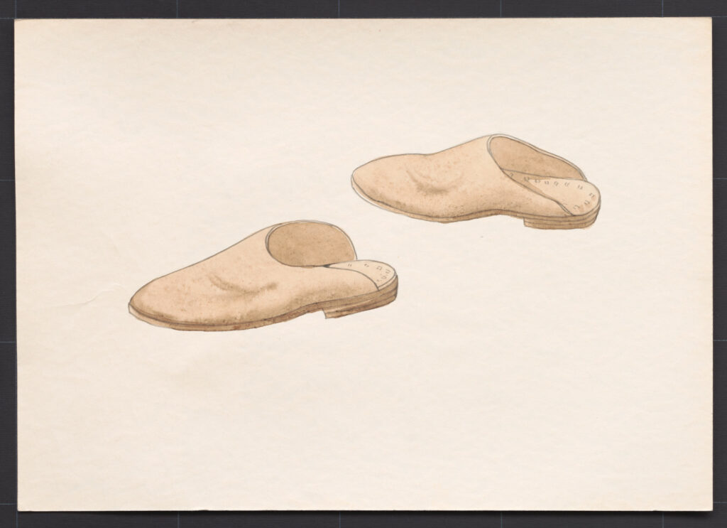 Kresba – pantofle ženské a mužské