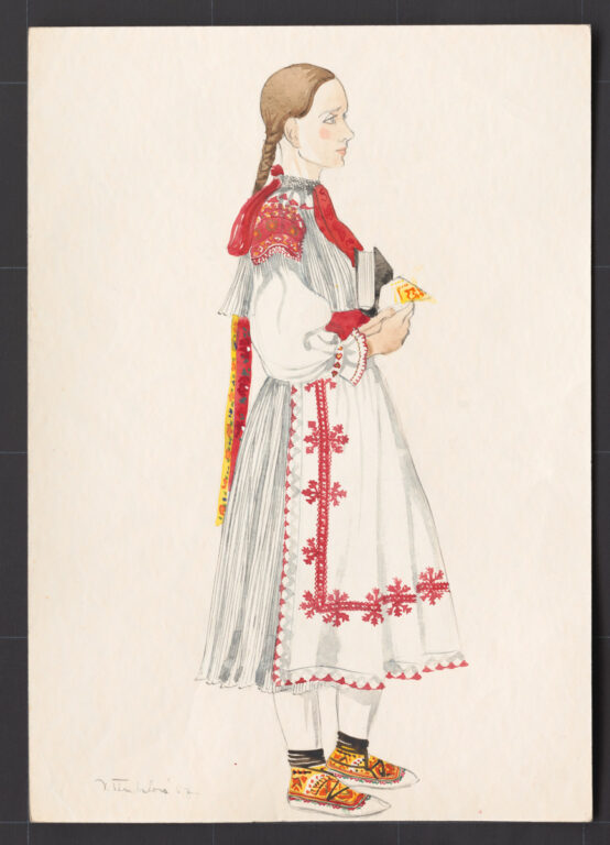 Kresba – odev dievčenský sviatočný