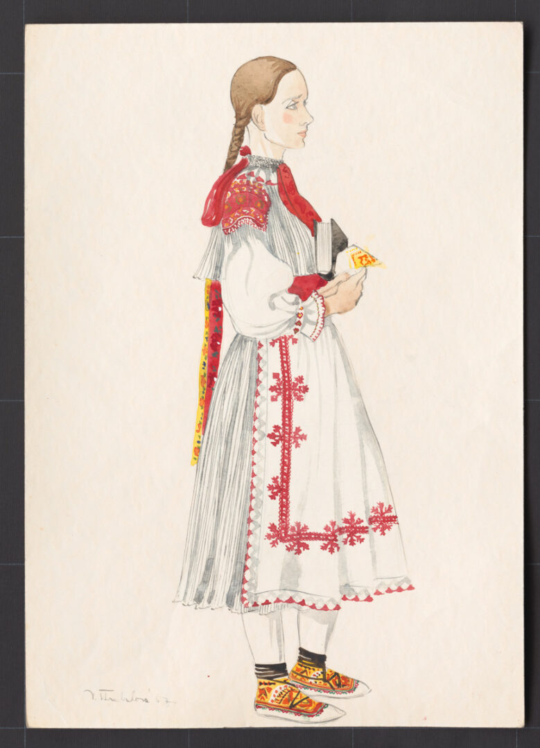 Kresba – odev dievčenský sviatočný