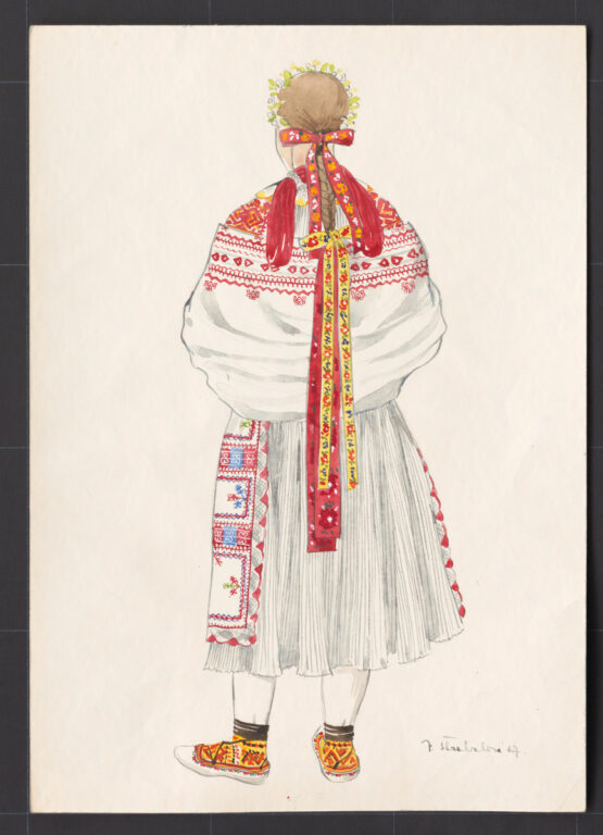 Kresba – odev mladuchy na sobáš