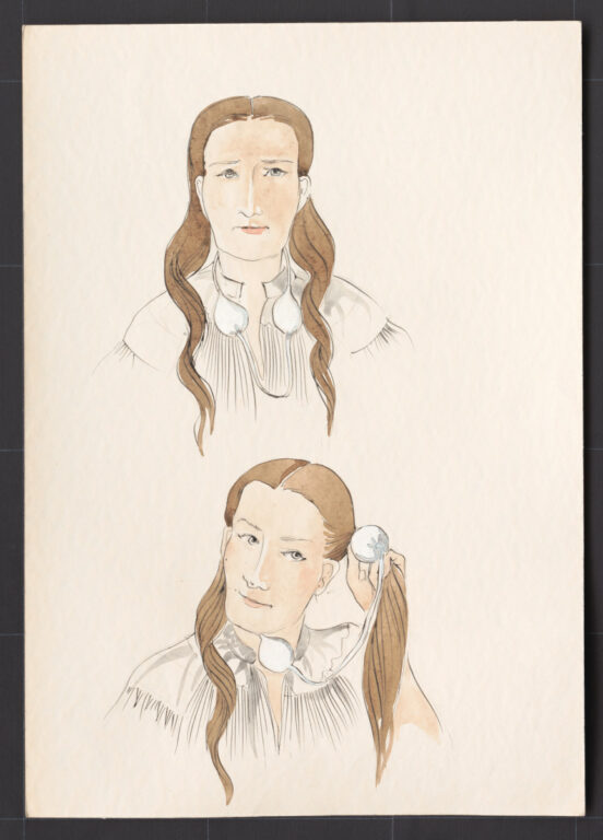 Kresba – účes ženský – postup česania