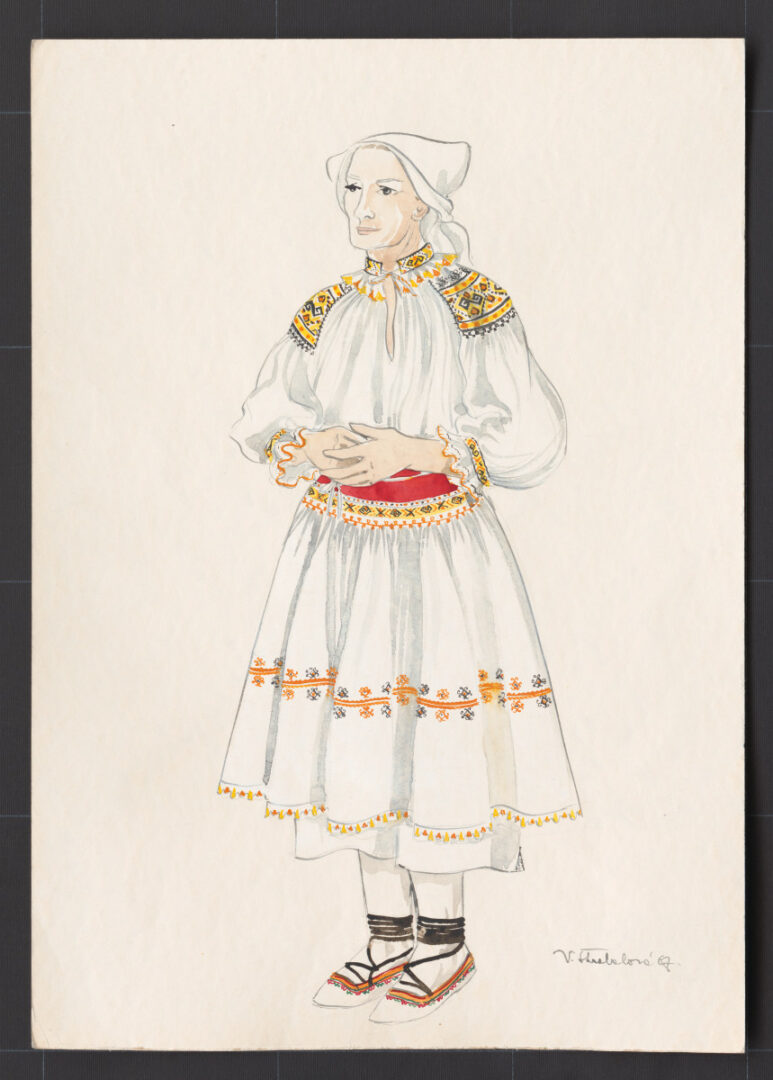 Kresba – odev ženský pracovný novší