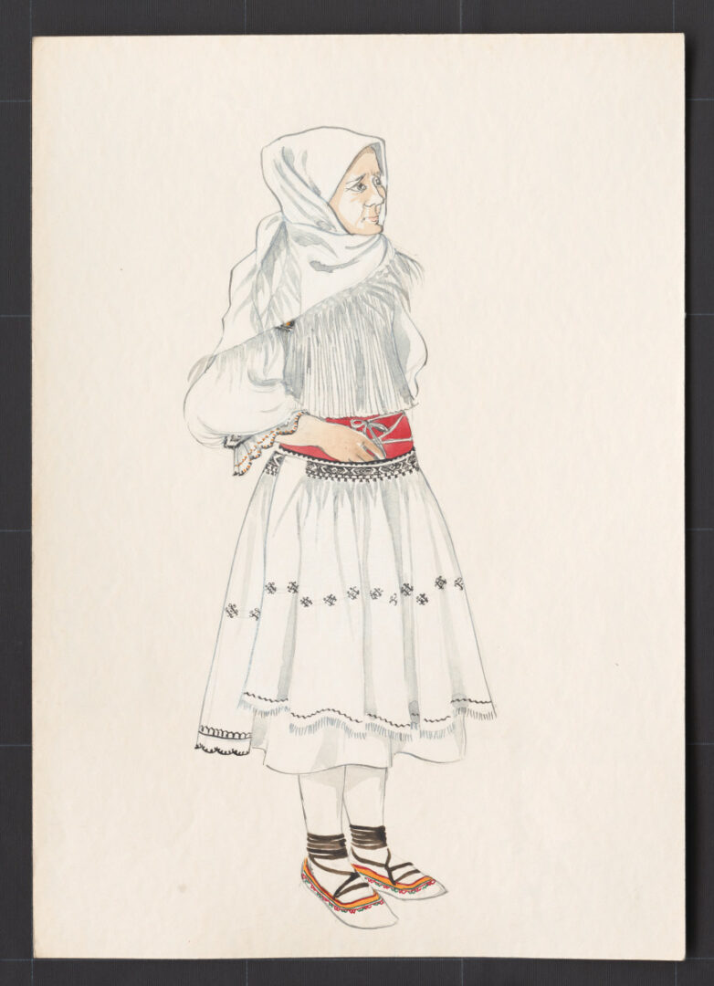 Kresba – odev ženský smútočný