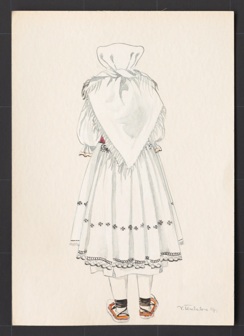 Kresba – odev ženský smútočný