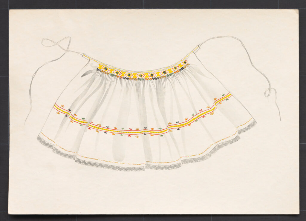 Kresba – zástera pracovná – zadná