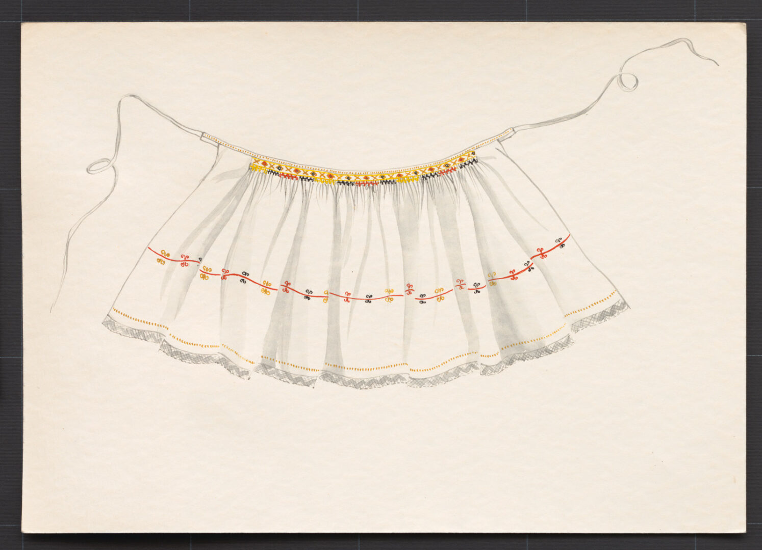 Kresba – zástera pracovná – predná