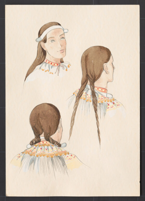 Kresba – účes ženský – postup česania