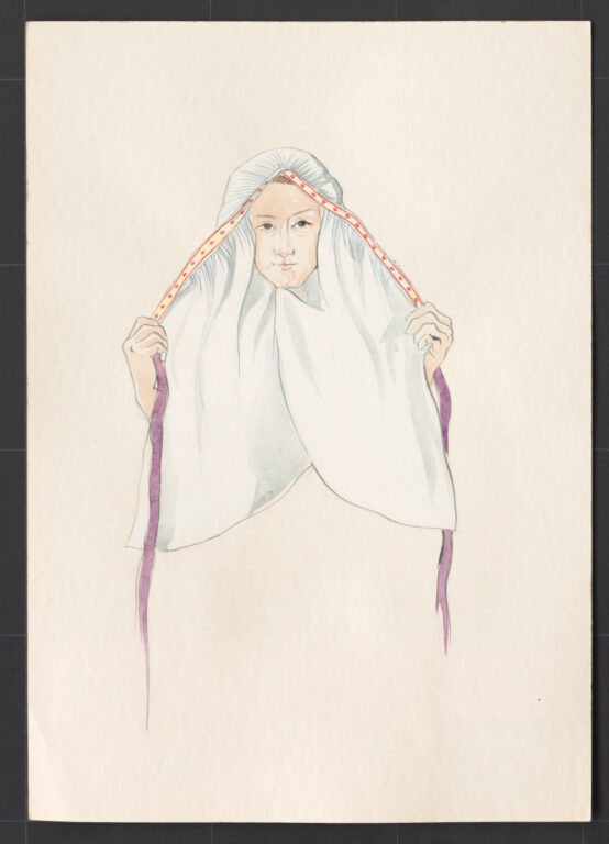 Kresba – prikývka ženskej hlavy – úprava