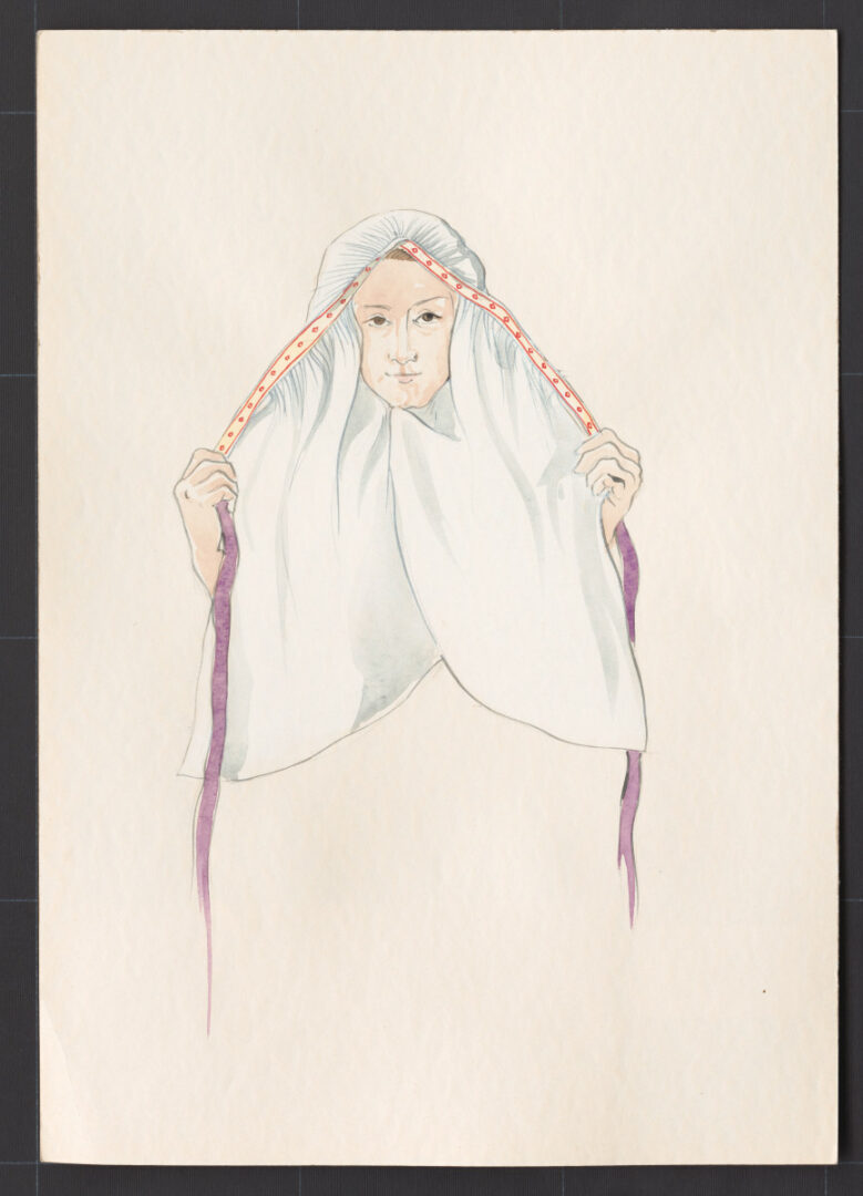 Kresba – prikývka ženskej hlavy – úprava