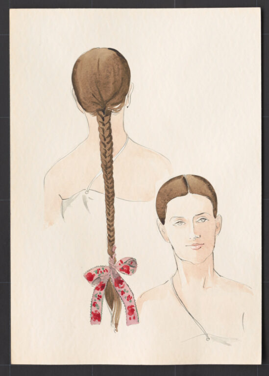 Kresba – účes dievčdievčenský – postup česania – pokračovanie