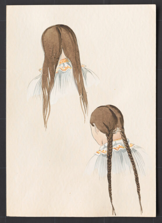 Kresba – účes ženský – postup česania