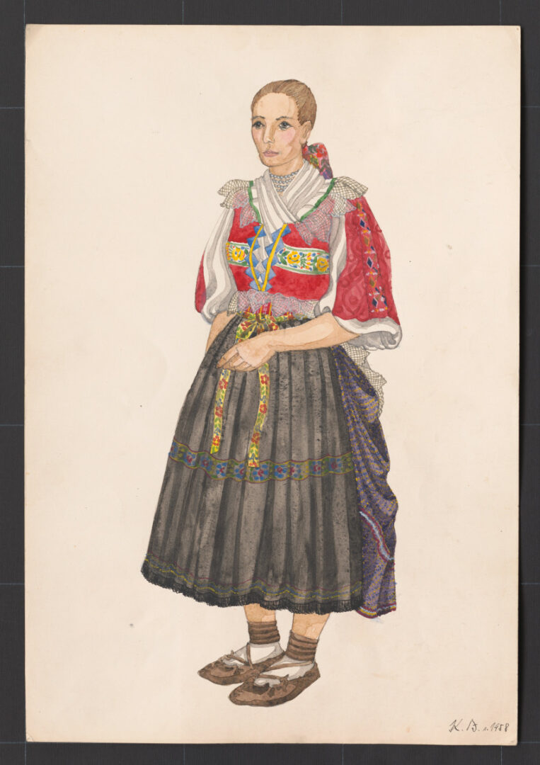 Kresba – odev dievčenský sviatočný