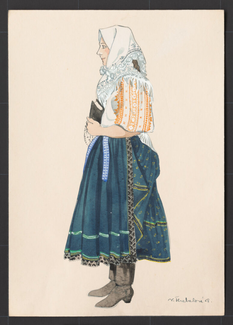 Kresba – odev dievčenský sviatočný