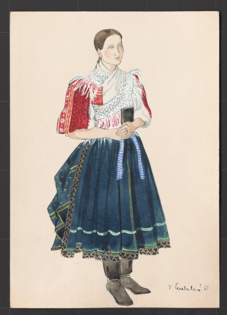 Kresba – odev dievčenský sviatočný