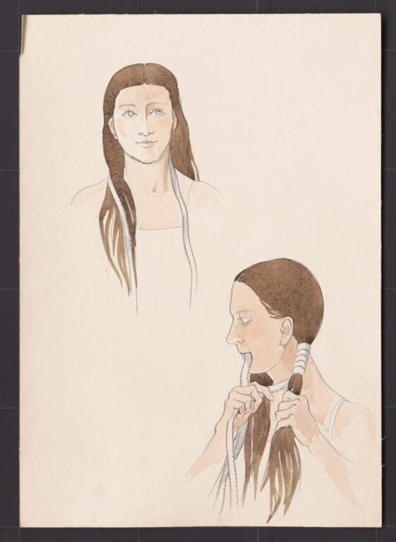 Kresba – účes ženský – postup česania