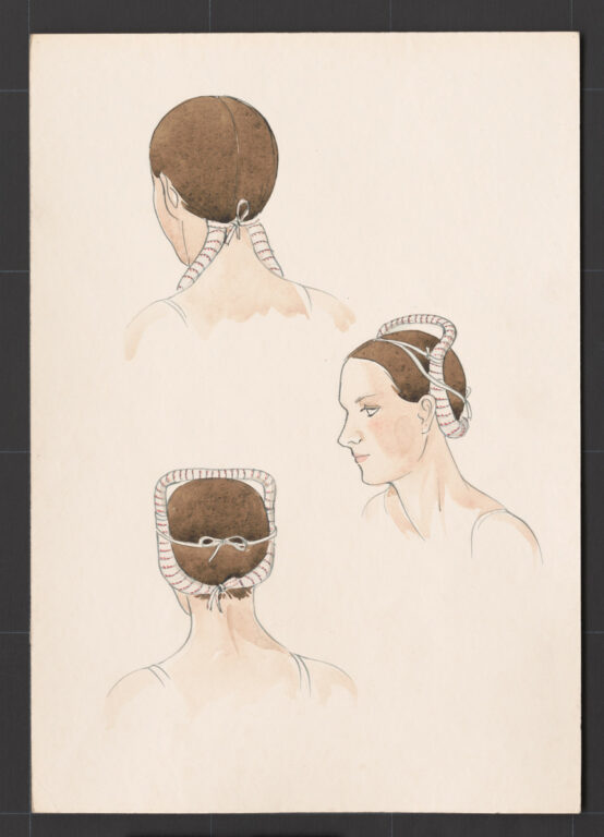 Kresba – účes ženský – postup česania – pokračovanie