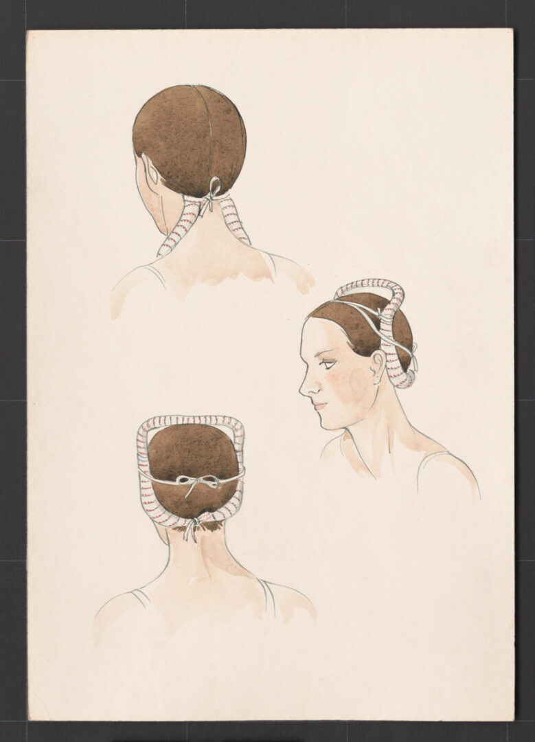 Kresba – účes ženský – postup česania – pokračovanie