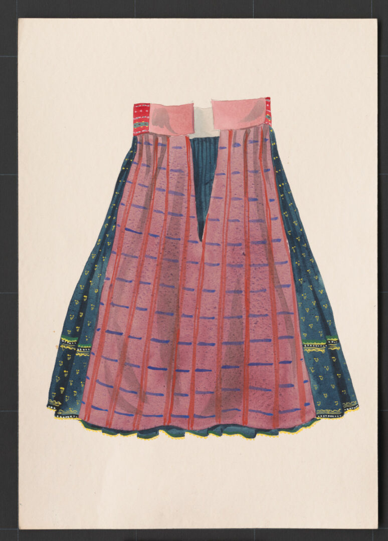 Kresba – sukňa modrotlačová