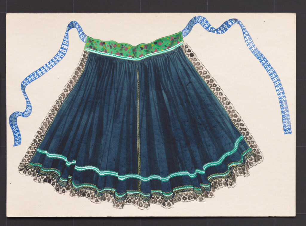 Kresba – zástera ženská sviatočná