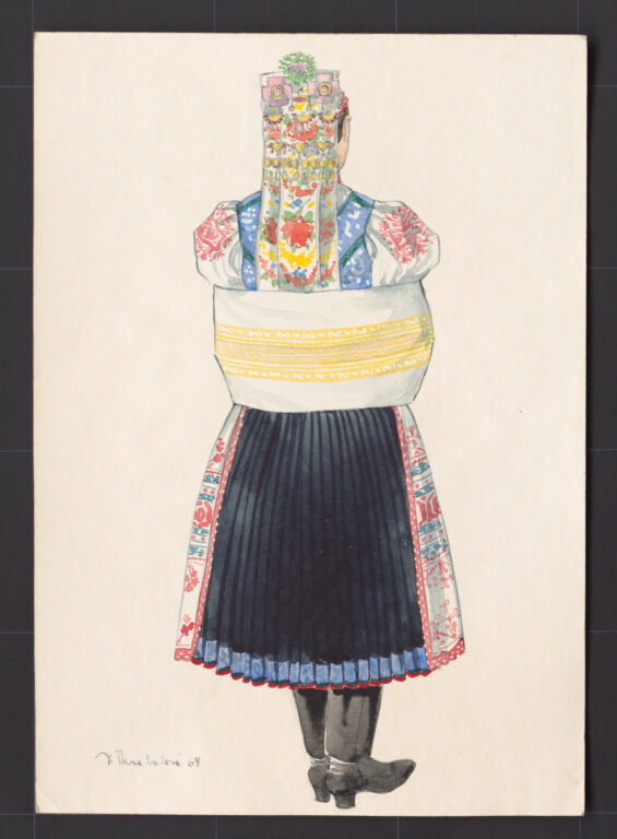 Kresba – odev mladuchy na sobáš