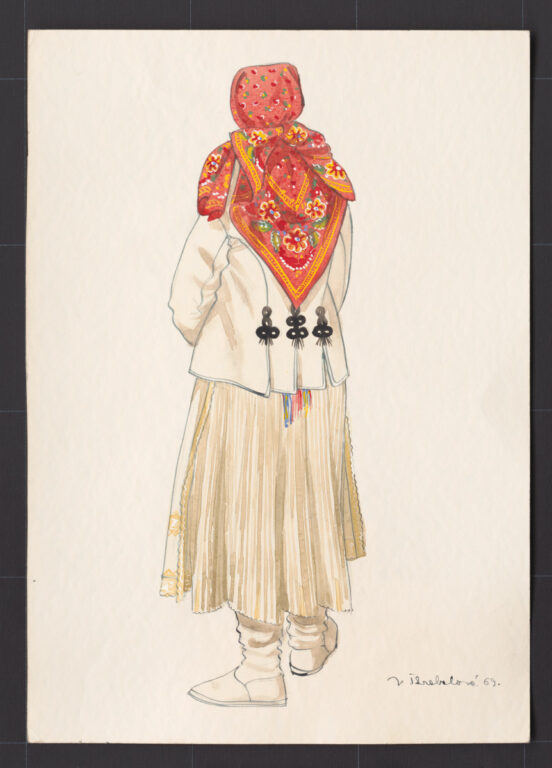 Kresba – odev ženský slávnostný zimný