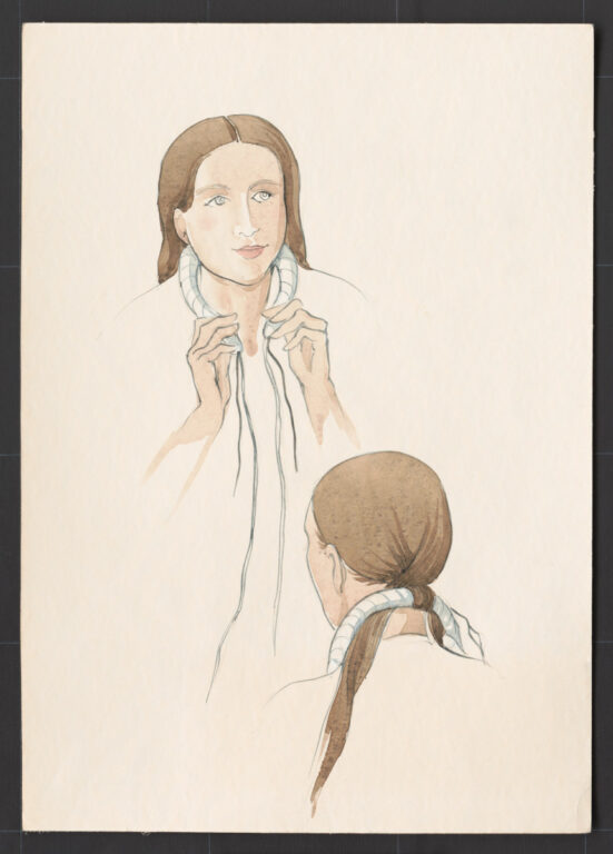 Kresba – účes ženský – postup česania