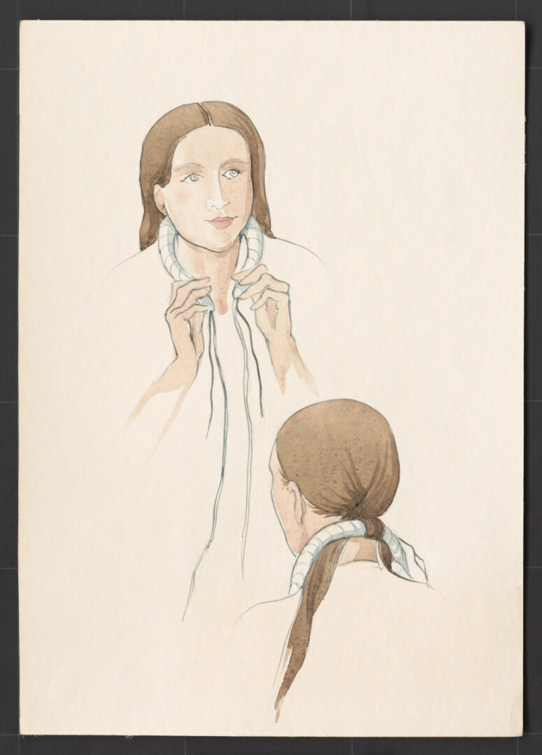 Kresba – účes ženský – postup česania