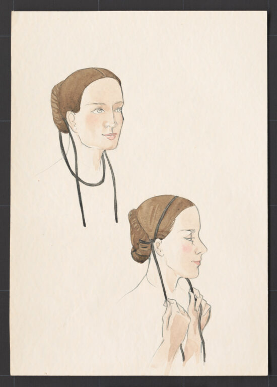 Kresba – účes ženský – postup česania – pokračovanie