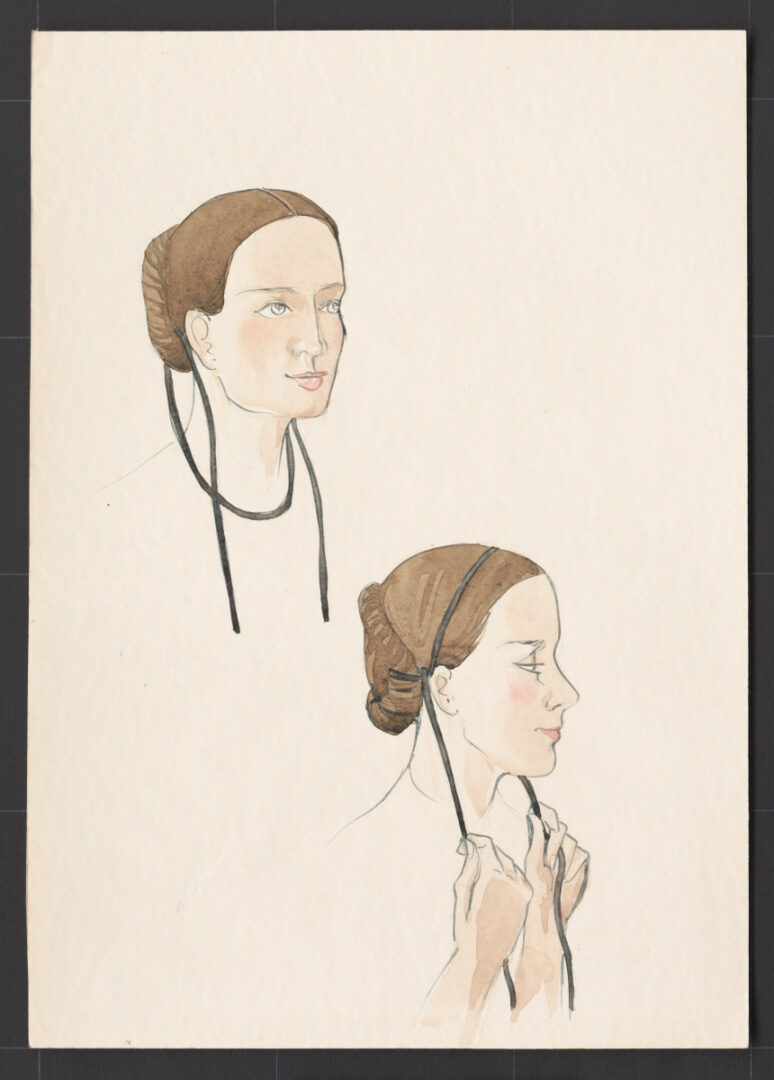 Kresba – účes ženský – postup česania – pokračovanie