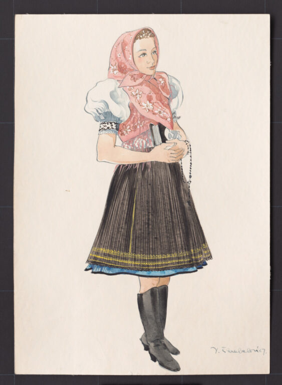 Kresba – odev dievčenský sviatočný