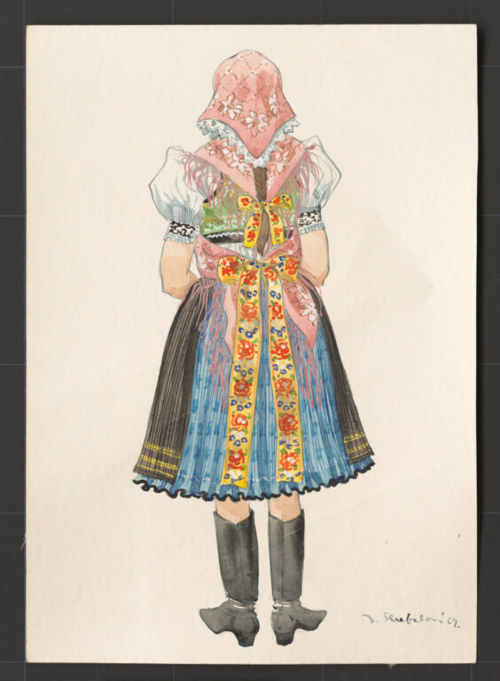 Kresba – odev dievčenský sviatočný