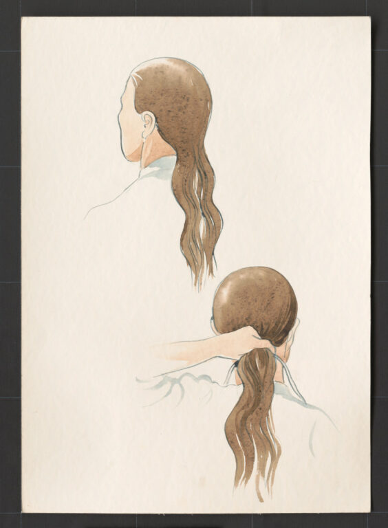 Kresba – účes ženský – postup česania