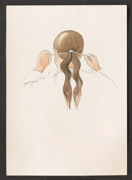 Kresba – účes ženský – postup česania