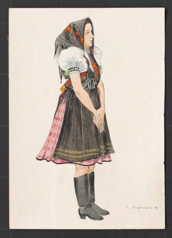 Kresba – odev ženy na vádzku