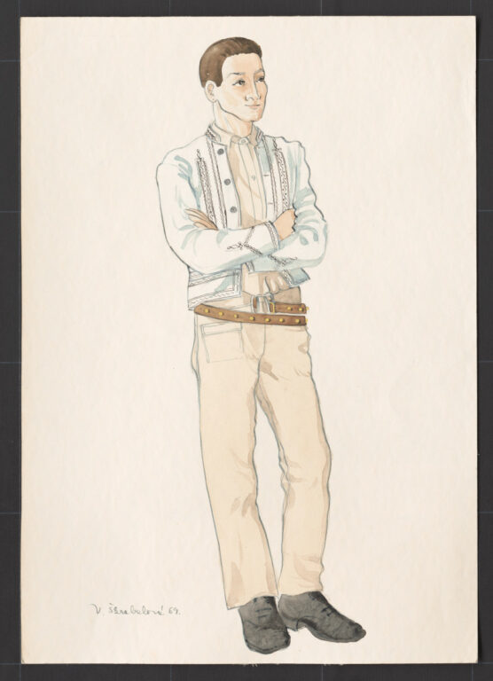 Kresba – odev mužský pracovný v zime